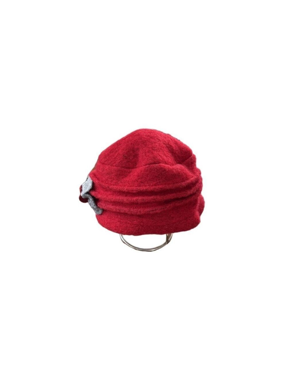 Women's LAFENICE Red & Gray Felted Wool Hat One Size